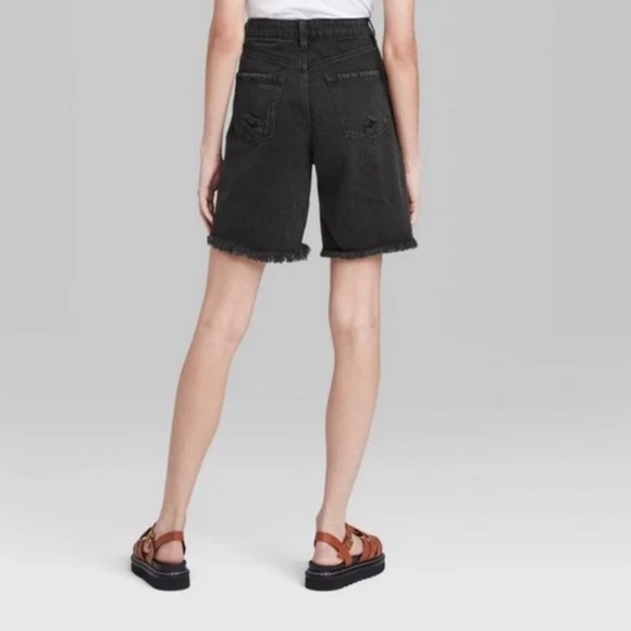 Wild Fable Jean Women's Distressed High Rise Bermuda Shorts Size 12 NWT - Picture 4 of 4